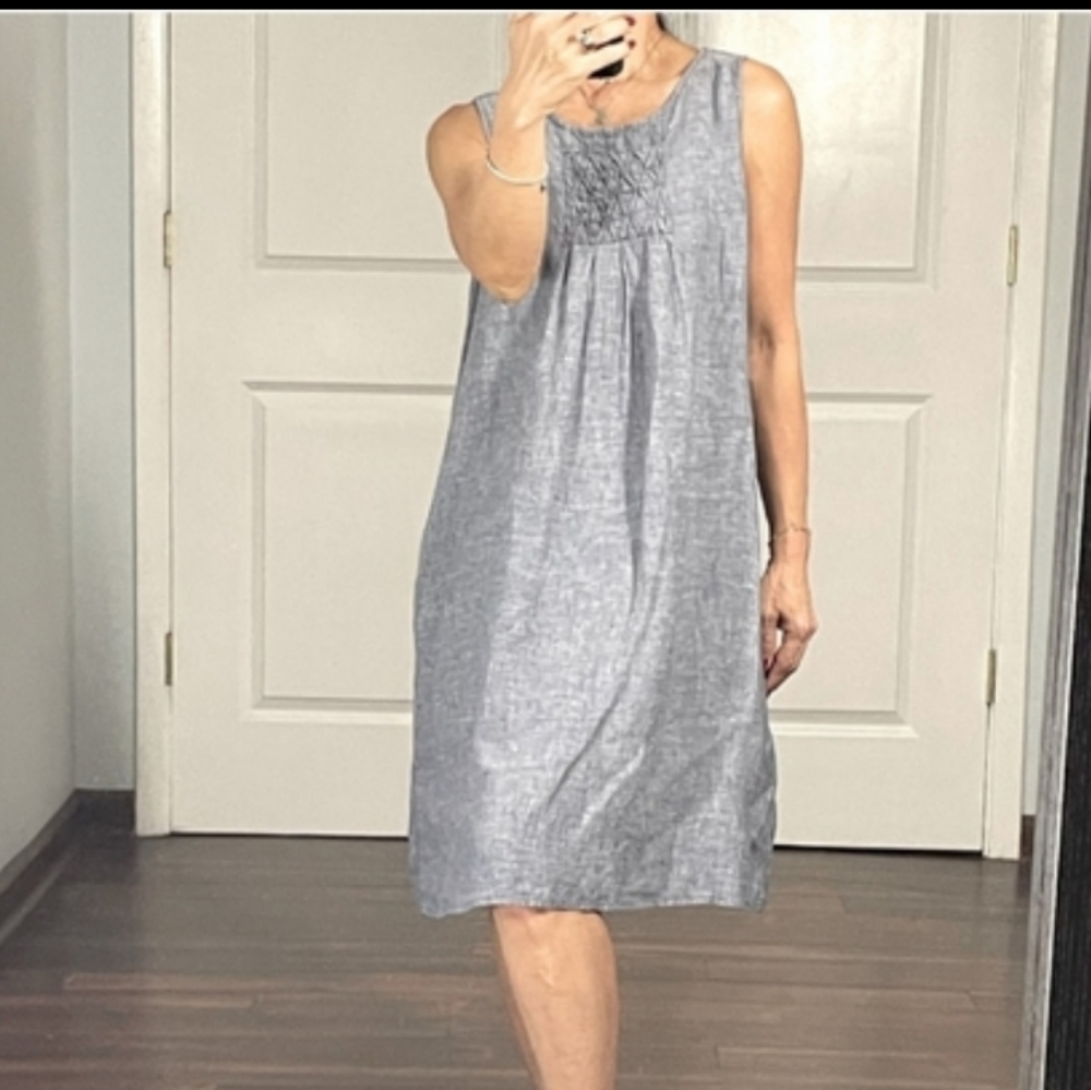 St.Tropez linen Chambray  Flowy Dress